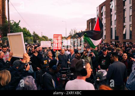 Friedlicher Anti-Rassismus-Marsch zum Schutz von Asylum Link in Liverpool am 7. August 2024 Stockfoto