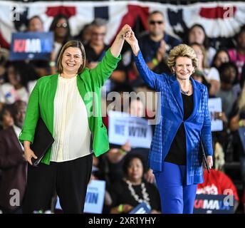 Detroit, Michigan, USA. August 2024. Während der Detroit Rallye mit Vizepräsident Kamala Harris und Gouverneur Tim Walz (Foto: © Scott hasse/ZUMA Press Wire) NUR REDAKTIONELLE VERWENDUNG! Nicht für kommerzielle ZWECKE! Stockfoto