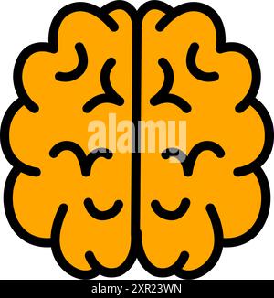 Brain Color Symbol für Infografiken, Websites, Printmedien und Schnittstellen. Vektorzeichen auf weißem Hintergrund isoliert. Stock Vektor