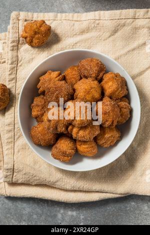 Süße hausgemachte Churro Donut Bites mit Zimt und Zucker Stockfoto