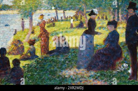 Ölskizze für „Ein Sonntag auf La Grande Jatte — 1884“. Georges Seurat. 1884. Stockfoto