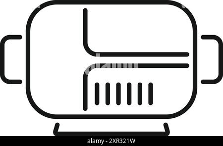 Einfache Linie Symbol einer Lunchbox, die Konzepte von gesunden Essgewohnheiten und eine Pause während des Arbeitstages evoziert Stock Vektor