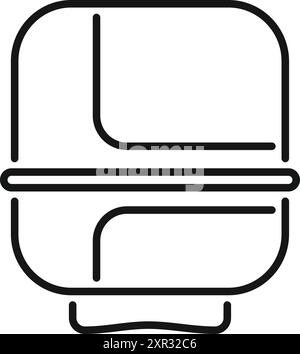 Einfache Linie Symbol einer Lunchbox, perfekt für die Zubereitung von Mahlzeiten und gesunde Ernährung Stock Vektor