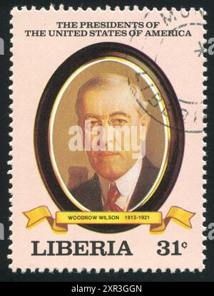 LIBERIA - CIRCA 1982: stamp printed by Liberia, shows President of the United States Woodrow Wilson, circa 1982 Stockfoto