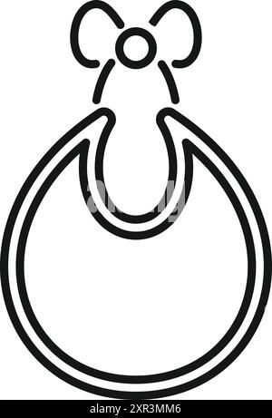 Einfache Schwarzweiß-Strichgrafik, die ein Lätzchen mit Fliege zeigt, perfekt für Projekte im Zusammenhang mit der Babynahrung Stock Vektor