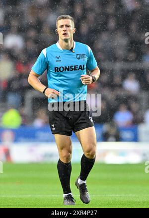 St Helens, Großbritannien. August 2024. Schiedsrichter Chris Kendall beim 21. Spiel der Betfred Super League gegen Salford Red Devils im Totally Wicked Stadium, St Helens, Vereinigtes Königreich, 8. August 2024 (Foto: Cody Froggatt/News Images) in St. Helens, Vereinigtes Königreich am 8. August 2024. (Foto: Cody Froggatt/News Images/SIPA USA) Credit: SIPA USA/Alamy Live News Stockfoto