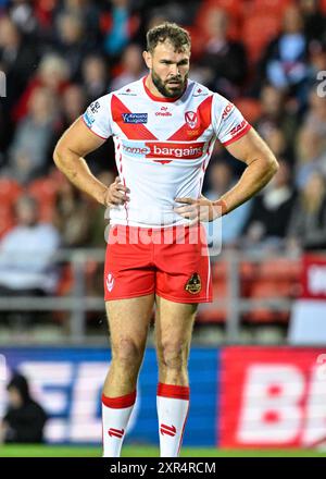 St Helens, Großbritannien. August 2024. Alex Walmsley von St. Helens während des 21. Spiels der Betfred Super League St Helens gegen Salford Red Devils im Totally Wicked Stadium, St Helens, Vereinigtes Königreich, 8. August 2024 (Foto: Cody Froggatt/News Images) in St. Helens, Vereinigtes Königreich am 8. August 2024. (Foto: Cody Froggatt/News Images/SIPA USA) Credit: SIPA USA/Alamy Live News Stockfoto