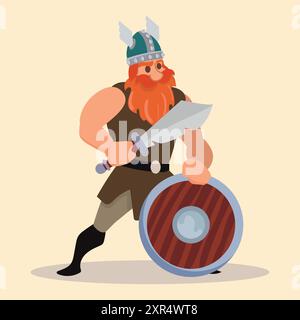 Viking Cartoon Charakter Cartoon Vektor Stock Vektor