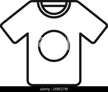 Die schlichte Linie eines T-Shirts mit rundem Etikett eignet sich perfekt zur Präsentation Ihrer Designs Stock Vektor