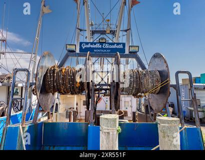 Fischerboot, Gabrielle Elizabeth am Dock von gosman Stockfoto