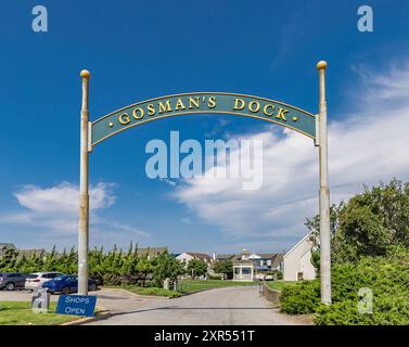 Großes Schild am Gosmans Dock Stockfoto