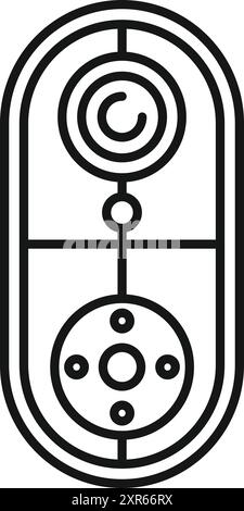 Line-Art-Symbol einer intelligenten Türklingel-Kamera, die erweiterte Sicherheitsfunktionen für moderne Häuser bietet Stock Vektor