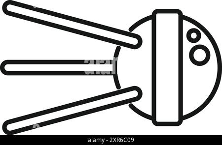 Der Sputnik-Satellit umkreist die Erde und sendet Signale zurück zur Erde Stock Vektor