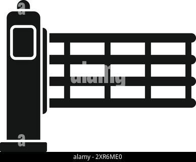 Einfaches Symbol für eine Sicherheitsbarriere, die den Zugang abschließt Stock Vektor
