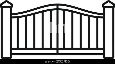 Automatisches Schließen des Gatters, das Barrieren auf weißem Hintergrund bildet Stock Vektor