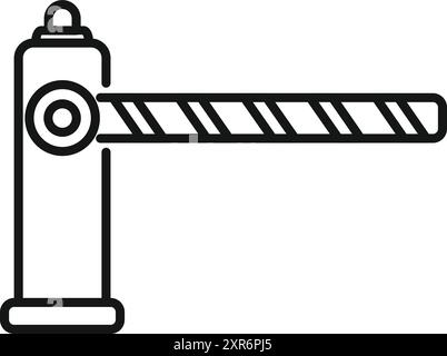 Einfaches Zeilensymbol für ein Parksperrtor-System, das den Zugang zu einem kostenpflichtigen Parkplatz oder Privatgrundstück steuert Stock Vektor