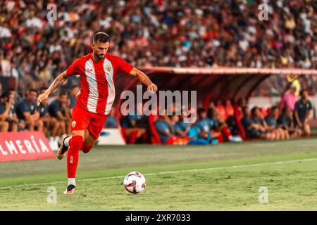 Leo Baptistao von UD Almeria während des Freundschaftsfußballspiels zwischen UD Almeria und Al-Nassr am 8. August 2024 im Power Horse Stadium in Almeria, Spanien Credit: Independent Photo Agency/Alamy Live News Stockfoto