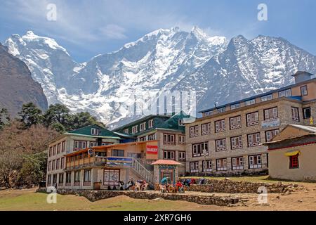 Trekking Lodge in Tengboche auf dem Everest Base Camp Trek Stockfoto