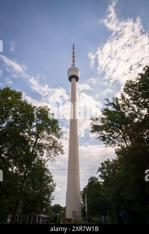 Der Stuttgarter Fernsehturm, der Fernsehturm, der Prototyp des Telekommunikationsturms, Deutschland Stockfoto