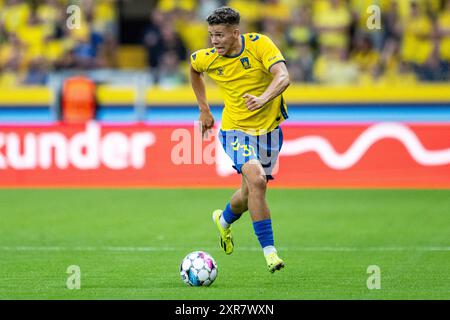 Broendby, Dänemark. August 2024. Clement Bischoff (37) von Broendby IF im UEFA Conference League-Qualifikationsspiel zwischen Broendby IF und Legia Warszawa im Broendby Stadion in Broendby. Quelle: Gonzales Photo/Alamy Live News Stockfoto