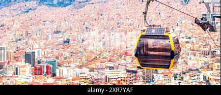 Bolivien - La Paz Stadtbild von der Seilbahn Stockfoto