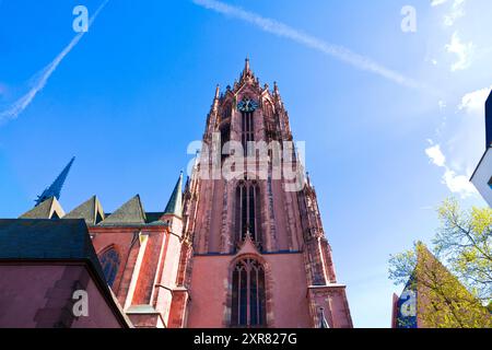 Frankfurter Dom St. Bartholomaus Kaiserdon in Deutschland. Stockfoto