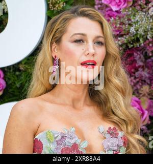 London, Großbritannien. Blake Lively fotografierte am 8. August 2024 bei der britischen Gala-Screening "IT Ends With US" auf dem Odeon Luxe Leicester Square. Bild von Julie Edwards. Quelle: JEP Celebrity Photos/Alamy Live News Stockfoto