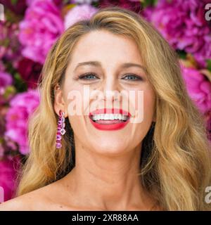 London, Großbritannien. Blake Lively fotografierte am 8. August 2024 bei der britischen Gala-Screening "IT Ends With US" auf dem Odeon Luxe Leicester Square. Bild von Julie Edwards. Quelle: JEP Celebrity Photos/Alamy Live News Stockfoto