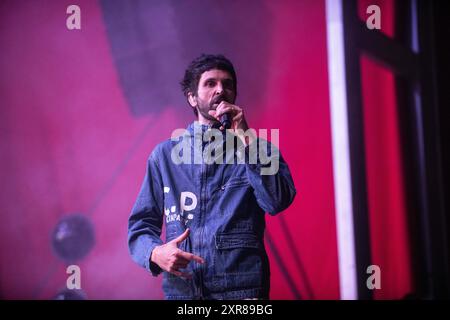 Kasabian tritt beim Festival Cruilla, Barcelona 12. Juli 2024 auf. Fotograf: Ale Espaliat Stockfoto