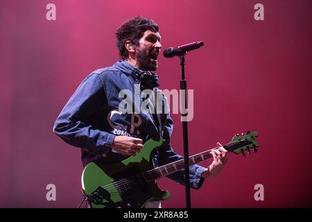 Kasabian tritt beim Festival Cruilla, Barcelona 12. Juli 2024 auf. Fotograf: Ale Espaliat Stockfoto