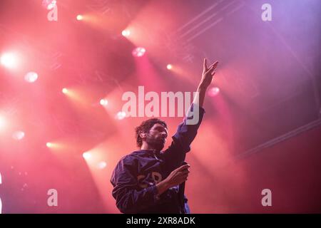 Kasabian tritt beim Festival Cruilla, Barcelona 12. Juli 2024 auf. Fotograf: Ale Espaliat Stockfoto