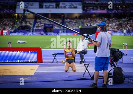 Paris, Frankreich. August 2024. Malaika Mihambo (DE) Paris Olympische Spiele 2024 Olympische Spiele Olympische Spiele 08.08.2024 Credit: Moritz Muller/Alamy Live News Stockfoto