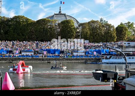 Paris, Frankreich. August 2024. Austragungsort während des Marathons Schwimmen 10 km Männer während der Olympischen Spiele 2024 in Paris (Frankreich), 09. August 2024. Quelle: Insidefoto di andrea staccioli/Alamy Live News Stockfoto