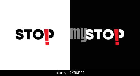 Einzigartiges und einfaches Stop-Logo Stock Vektor