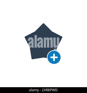 Symbol zum Lesezeichen hinzufügen. Mit Stern- und Häkchensymbolen. Bearbeitbare Illustration Des Abgewickelten Vektors. Stock Vektor