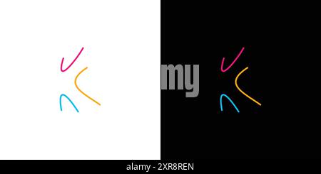 Einfaches und einzigartiges K-Logo-Design Stock Vektor