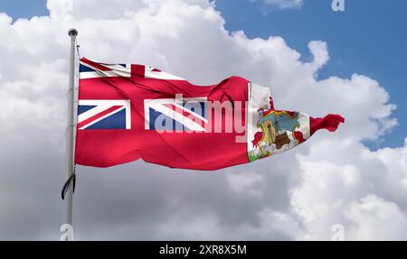 Bermuda-Fahne - realistisch winkende Stofffahne. Stockfoto