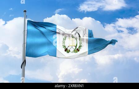 Guatemala-Flagge - realistische wehende Stoffflagge Stockfoto