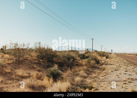 Route 62 Außerhalb Des Guadalupe Mountains National Park Stockfoto