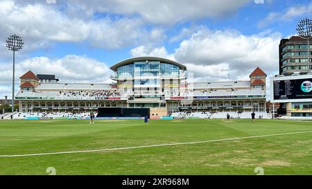 Nottingham, Großbritannien. August 2024. Bild vor dem Spiel während des Royal London One-Day Cup Gruppe B Matches Nottinghamshire vs Gloucestershire in Trent Bridge, Nottingham, Vereinigtes Königreich, 9. August 2024 (Foto: Mark Dunn/News Images) in Nottingham, Vereinigtes Königreich am 9. August 2024. (Foto: Mark Dunn/News Images/SIPA USA) Credit: SIPA USA/Alamy Live News Stockfoto