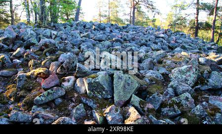 Kummelivuoren pronssikautinen hauta, Espoo, Finnland Stockfoto