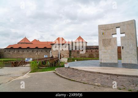 Făgăraș, Kreis Brașov, Rumänien. Blick auf die Zitadelle von Făgăraș. Der Bau der Festung begann 1310. Im Jahr 1950 Stockfoto