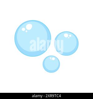 Luftblasen flach, Seifenschaum Sauerstoffblasen, Vektorelemente isolieren Stock Vektor