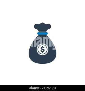Geldbeutel-Symbol. Mit Fonds- und Dollar-Symbolen. Bearbeitbare Illustration Des Abgewickelten Vektors. Stock Vektor
