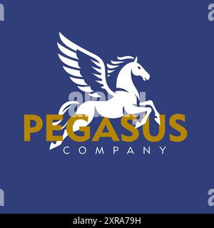 Pegasus Company - Vektor-Illustration Mit Flachem Logo Stock Vektor