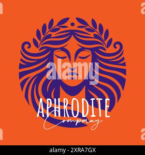 Aphrodite Company - Vektor-Illustration Mit Flachem Logo Stock Vektor