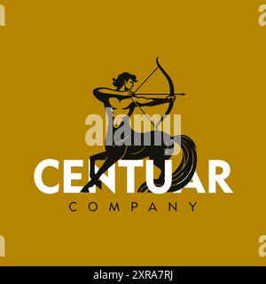 Centaur Company – Vektor-Illustration Mit Flachem Logo Stock Vektor