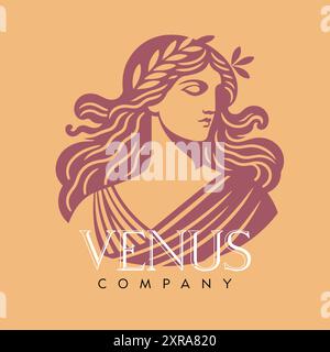 Venus Company - Vektor-Illustration Mit Flachem Logo Stock Vektor