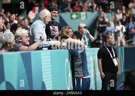 Paris, Frankreich. August 2024. Tischtennis Frankreich gegen Japan-Paris 2024 Olympische Sommerspiele, Paris 2024, Paris, Frankreich am 9. August 2024. Foto: David Niviere/ABACAPRESS. COM Credit: Abaca Press/Alamy Live News Stockfoto