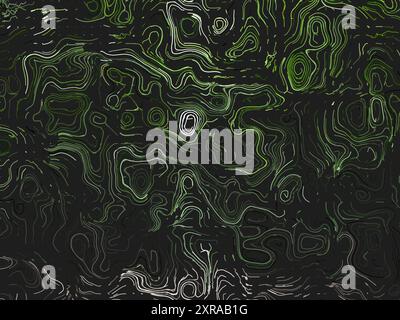 Abstrakter moderner Stil Geometrisches Hintergrunddesign, buntes Rundlinienmuster - Dunkle digital generierte Linienkunst im editierbaren Vektorformat Stock Vektor